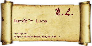 Murár Luca névjegykártya